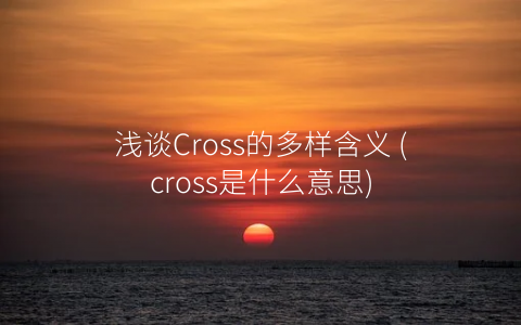 浅谈Cross的多样含义 (cross是什么意思)